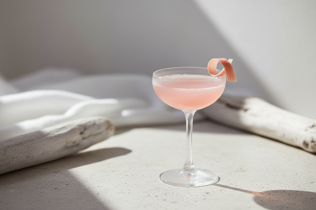 Rhubarb Gin Gimlet with Ebba Coastal Gin